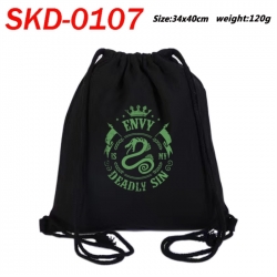The Seven Deadly Sins Anime themed Canvas Drawstring Backpack Tote Bag 34x40cm