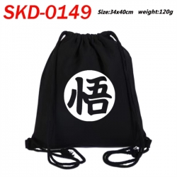 DRAGON BALL Anime themed Canvas Drawstring Backpack Tote Bag 34x40cm
