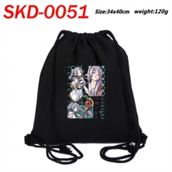 Frieren: Beyond Journey's Anime themed Canvas Drawstring Backpack Tote Bag 34x40cm