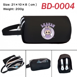 Labubu Anime peripheral handheld large capacity double-layer Oxford cloth pencil case 21X10X8cm