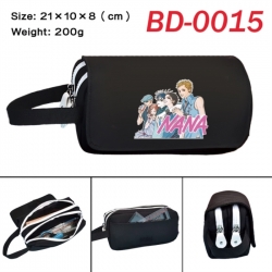 NANA Anime peripheral handheld large capacity double-layer Oxford cloth pencil case 21X10X8cm