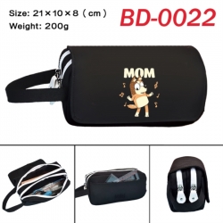 Bluey Anime peripheral handheld large capacity double-layer Oxford cloth pencil case 21X10X8cm