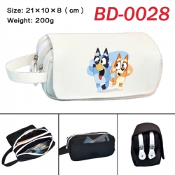 Bluey Anime peripheral handheld large capacity double-layer Oxford cloth pencil case 21X10X8cm