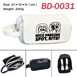 Bluey Anime peripheral handheld large capacity double-layer Oxford cloth pencil case 21X10X8cm