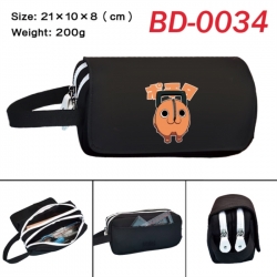 Chainsaw Man Anime peripheral handheld large capacity double-layer Oxford cloth pencil case 21X10X8cm