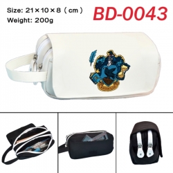 Harry Potter Anime peripheral handheld large capacity double-layer Oxford cloth pencil case 21X10X8cm