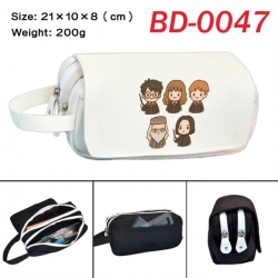 Harry Potter Anime peripheral handheld large capacity double-layer Oxford cloth pencil case 21X10X8cm