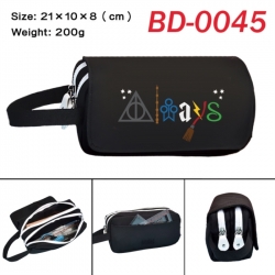 Harry Potter Anime peripheral handheld large capacity double-layer Oxford cloth pencil case 21X10X8cm