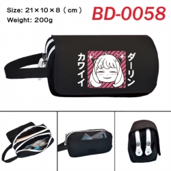 SPY&times;FAMILY Anime peripheral handheld large capacity double-layer Oxford cloth pencil case 21X10X8cm