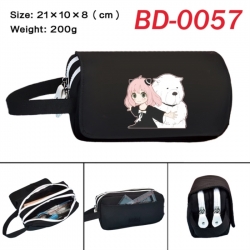 SPY&times;FAMILY Anime peripheral handheld large capacity double-layer Oxford cloth pencil case 21X10X8cm