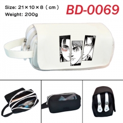 Shingeki no Kyojin Anime peripheral handheld large capacity double-layer Oxford cloth pencil case 21X10X8cm