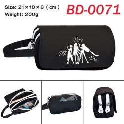K-Pop Demon Hunters Anime peripheral handheld large capacity double-layer Oxford cloth pencil case 21X10X8cm