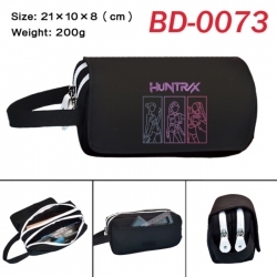 K-Pop Demon Hunters Anime peripheral handheld large capacity double-layer Oxford cloth pencil case 21X10X8cm