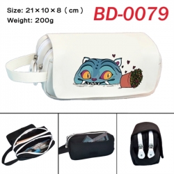 K-Pop Demon Hunters Anime peripheral handheld large capacity double-layer Oxford cloth pencil case 21X10X8cm