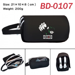 HunterXHunter Anime peripheral handheld large capacity double-layer Oxford cloth pencil case 21X10X8cm