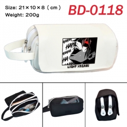 Death note Anime peripheral handheld large capacity double-layer Oxford cloth pencil case 21X10X8cm