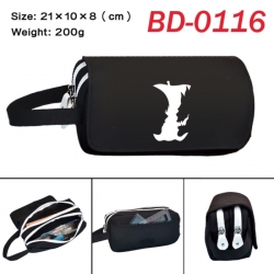 Death note Anime peripheral handheld large capacity double-layer Oxford cloth pencil case 21X10X8cm