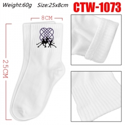 K-Pop Demon Hunters Anime Print Long Crew Cotton Socks 25x8cm