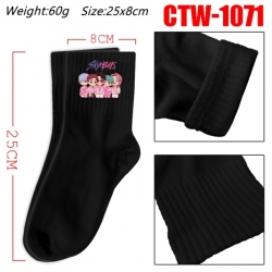 K-Pop Demon Hunters Anime Print Long Crew Cotton Socks 25x8cm