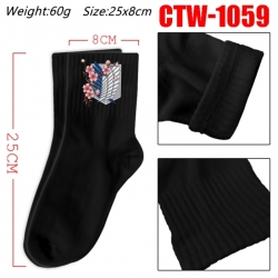 Shingeki no Kyojin Anime Print Long Crew Cotton Socks 25x8cm