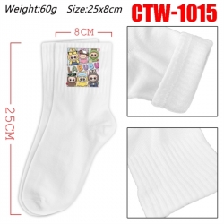 Labubu Anime Print Long Crew Cotton Socks 25x8cm