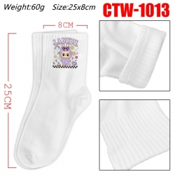 Labubu Anime Print Long Crew Cotton Socks 25x8cm