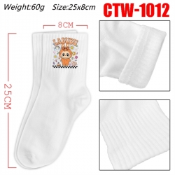 Labubu Anime Print Long Crew Cotton Socks 25x8cm