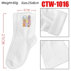 Labubu Anime Print Long Crew Cotton Socks 25x8cm
