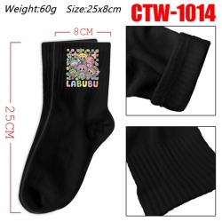 Labubu Anime Print Long Crew Cotton Socks 25x8cm