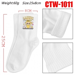 Labubu Anime Print Long Crew Cotton Socks 25x8cm