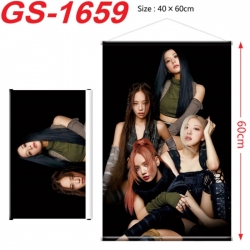BLACK PINK Anime digital printing hanging rope hanging Wall Scroll 40x60cm