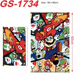 Super Mario Anime digital printing hanging rope hanging Wall Scroll 40x60cm