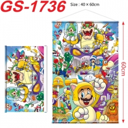 Super Mario Anime digital printing hanging rope hanging Wall Scroll 40x60cm