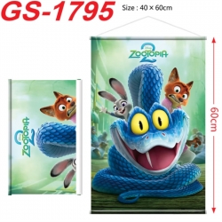 Zootopia Anime digital printing hanging rope hanging Wall Scroll 40x60cm