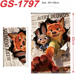 Zootopia Anime digital printing hanging rope hanging Wall Scroll 40x60cm