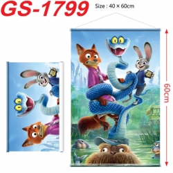 Zootopia Anime digital printing hanging rope hanging Wall Scroll 40x60cm