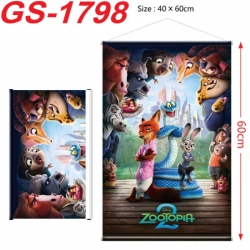 Zootopia Anime digital printing hanging rope hanging Wall Scroll 40x60cm
