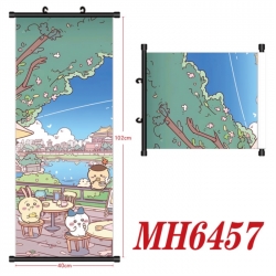 Chiikawa Anime black Plastic rod Cloth painting Wall Scroll 40X102CM 