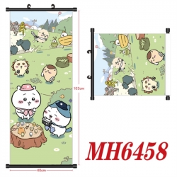 Chiikawa Anime black Plastic rod Cloth painting Wall Scroll 40X102CM 