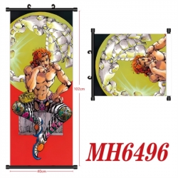 JoJos Bizarre Adventure Anime black Plastic rod Cloth painting Wall Scroll 40X102CM 