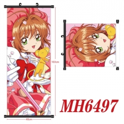 Card Captor Sakura Anime black Plastic rod Cloth painting Wall Scroll 40X102CM 