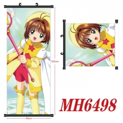 Card Captor Sakura Anime black Plastic rod Cloth painting Wall Scroll 40X102CM 