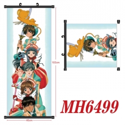 Card Captor Sakura Anime black Plastic rod Cloth painting Wall Scroll 40X102CM 
