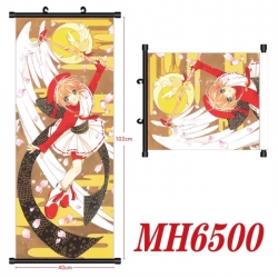Card Captor Sakura Anime black Plastic rod Cloth painting Wall Scroll 40X102CM 