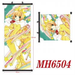 Card Captor Sakura Anime black Plastic rod Cloth painting Wall Scroll 40X102CM 