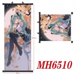 Hatsune Miku Anime black Plastic rod Cloth painting Wall Scroll 40X102CM 