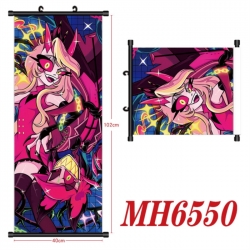 Hazbin Hotel  Anime black Plastic rod Cloth painting Wall Scroll 40X102CM 
