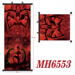 Hazbin Hotel  Anime black Plastic rod Cloth painting Wall Scroll 40X102CM 