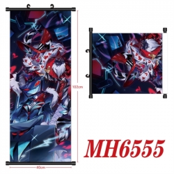 Hazbin Hotel  Anime black Plastic rod Cloth painting Wall Scroll 40X102CM 