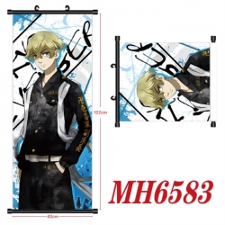 Tokyo Revengers Anime black Plastic rod Cloth painting Wall Scroll 40X102CM 